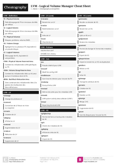 LVM - Logical Volume Manager Cheat Sheet