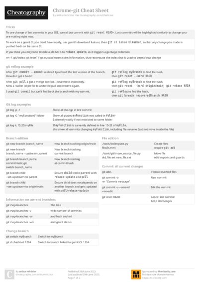 Chrome-git Cheat Sheet