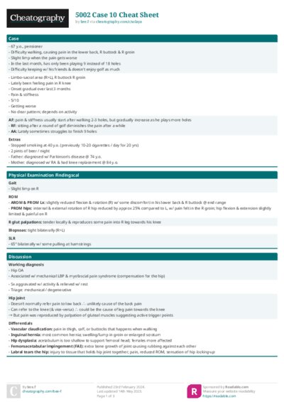 5002 Case 10 Cheat Sheet