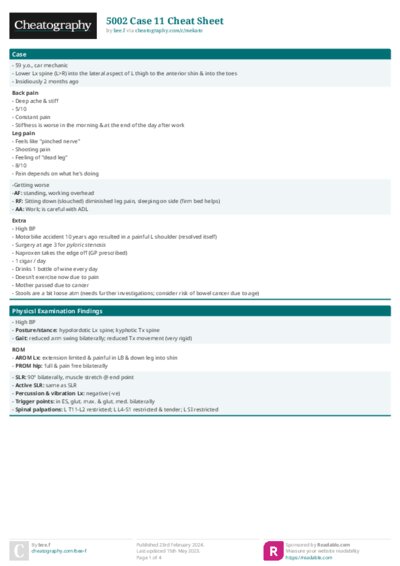 5002 Case 11 Cheat Sheet