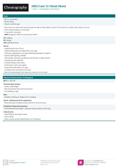 5002 Case 12 Cheat Sheet