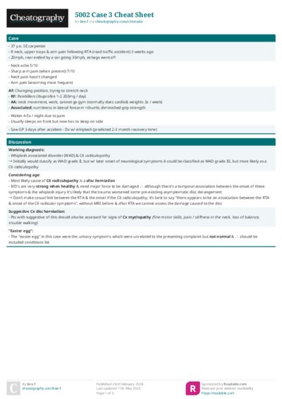 5002 Case 3 Cheat Sheet