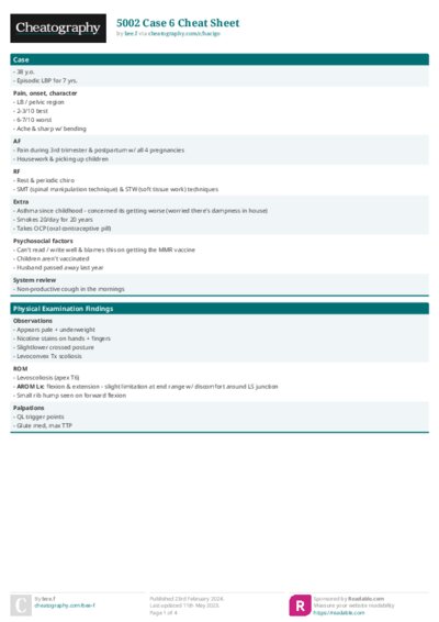 5002 Case 6 Cheat Sheet