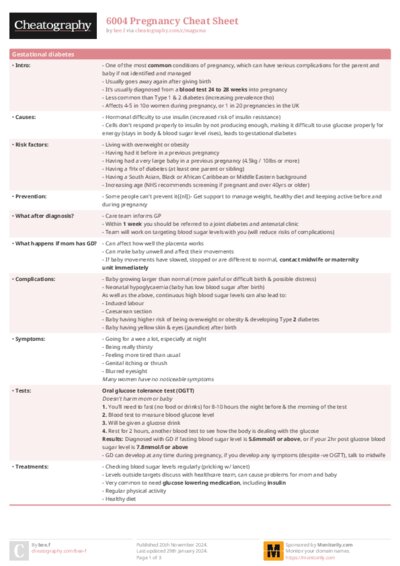 6004 Pregnancy Cheat Sheet