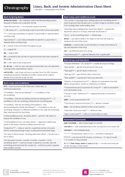 Linux, Bash, and System Administration Cheat Sheet