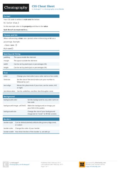 CSS Cheat Sheet