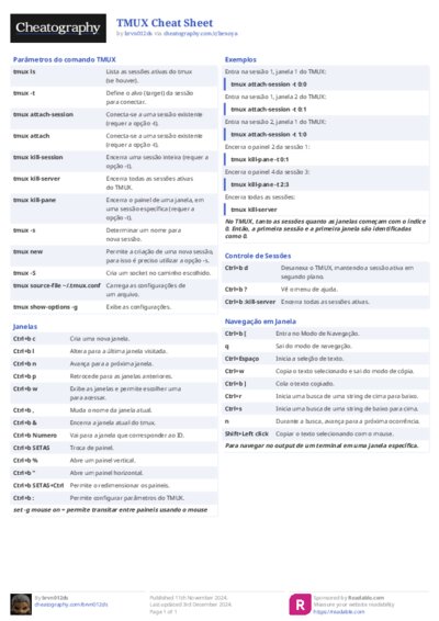 TMUX Cheat Sheet