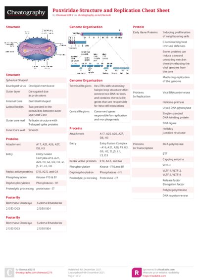 Poxviridae Structure and Replication Cheat Sheet