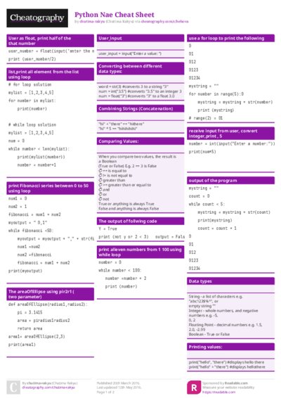 Python Nae Cheat Sheet
