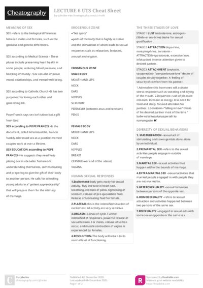 LECTURE 6 UTS Cheat Sheet