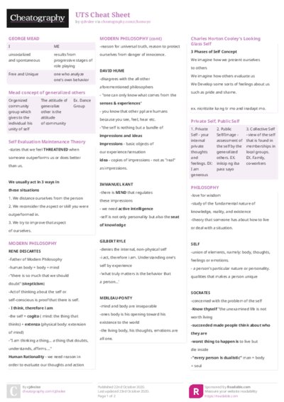 UTS Cheat Sheet
