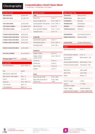 Contentleaders Nerd Cheat Sheet
