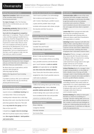 Interview Preparation Cheat Sheet