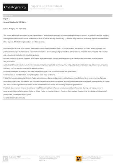 Paper 4 GS Cheat Sheet
