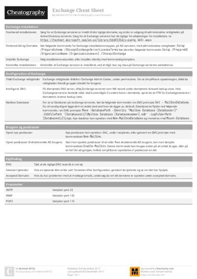 Exchange Cheat Sheet