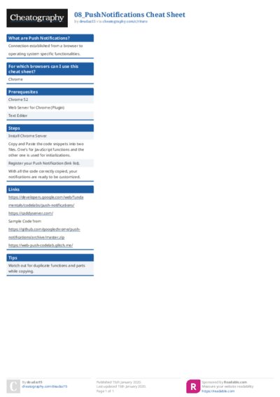 08_PushNotifications Cheat Sheet