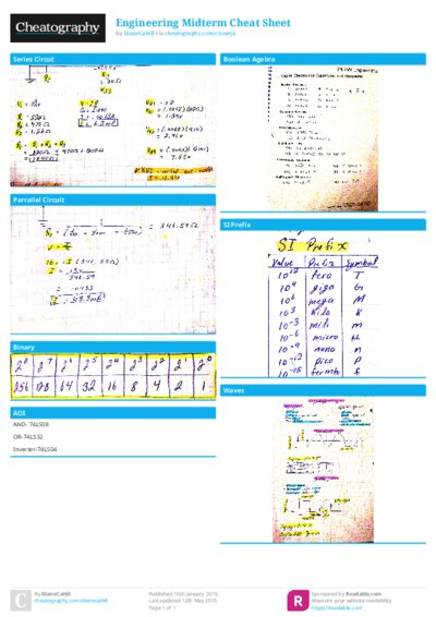 Engineering Midterm Cheat Sheet