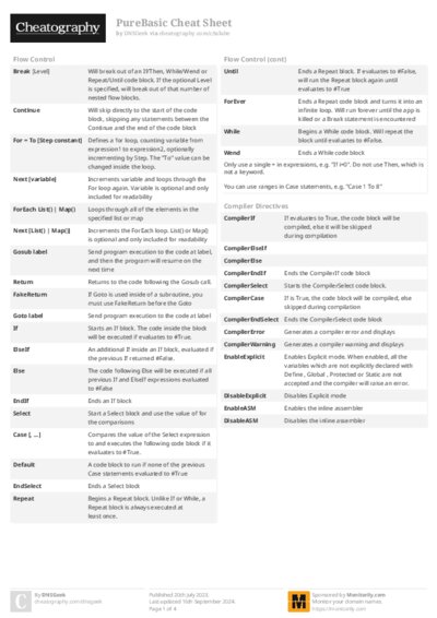 PureBasic Cheat Sheet