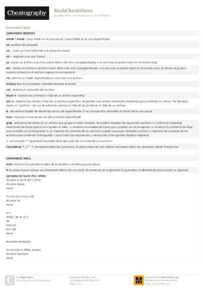 BashCheatSheet Cheat Sheet