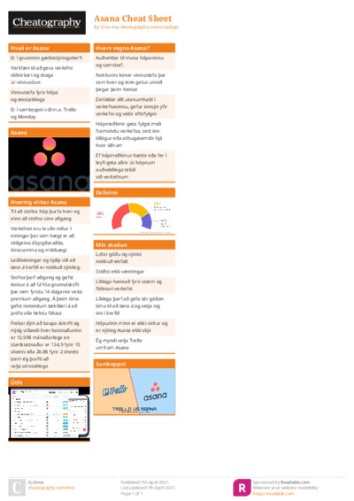 Asana Cheat Sheet
