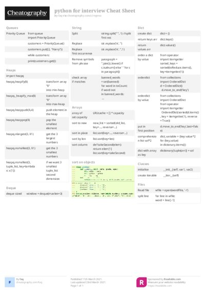 python for interview Cheat Sheet