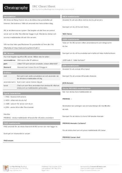 IRC Cheat Sheet