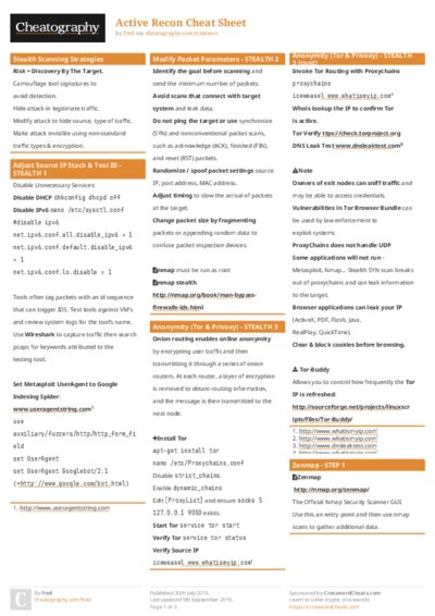 Active Recon Cheat Sheet