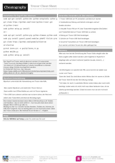 Trezor Cheat Sheet