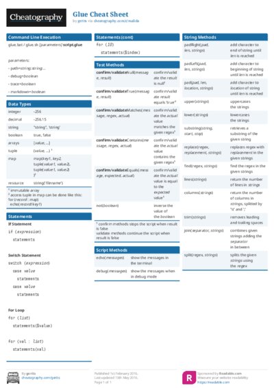 Glue Cheat Sheet