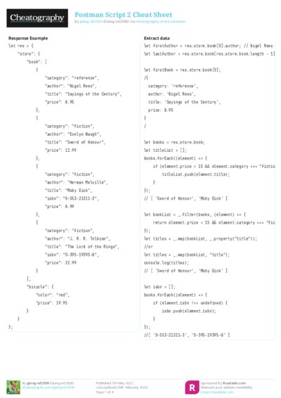 Postman Script 2 Cheat Sheet