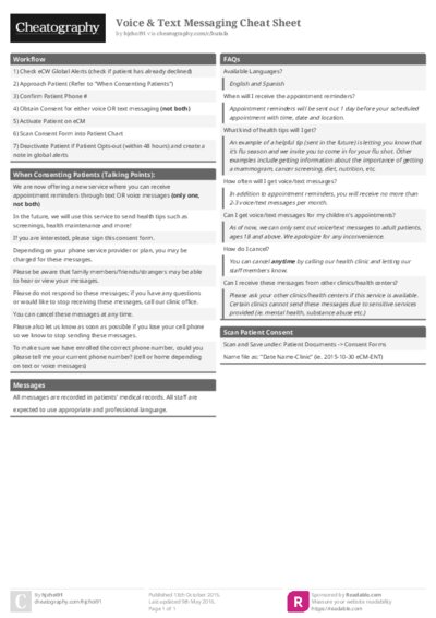 Voice & Text Messaging Cheat Sheet