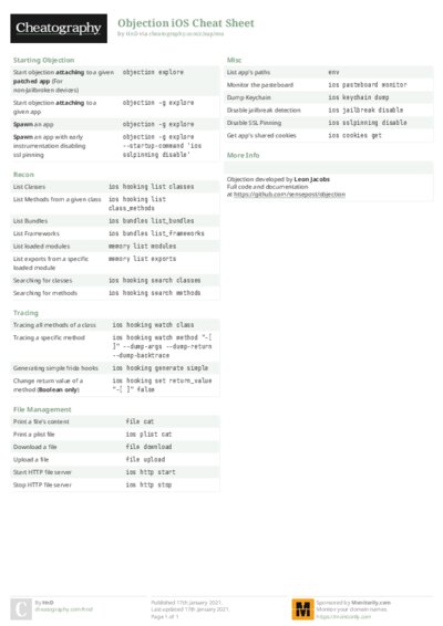 Objection iOS Cheat Sheet