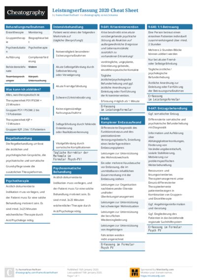 Leistungserfassung 2020 Cheat Sheet