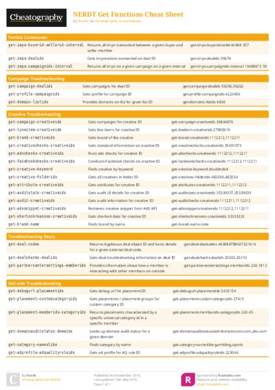 NERDT Get Functions Cheat Sheet