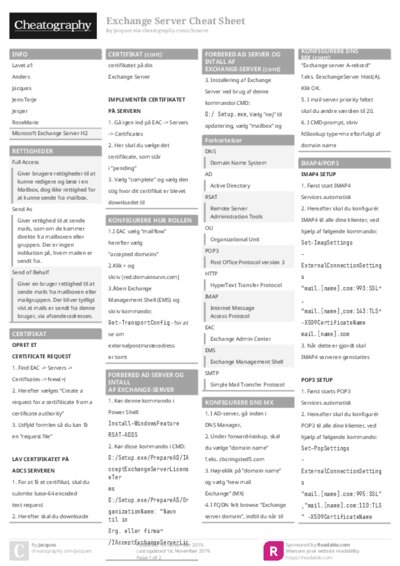 Exchange Server Cheat Sheet