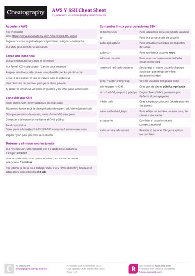 AWS Y SSH Cheat Sheet