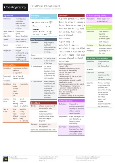 COMP250 Cheat Sheet