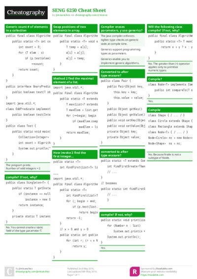 SENG 6250 Cheat Sheet
