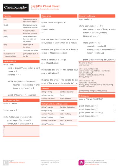 JayJiPm Cheat Sheet