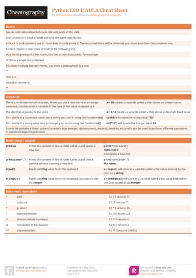 Python ESO II AULA Cheat Sheet