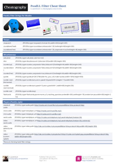 PoodLL Filter Cheat Sheet
