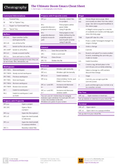 The Ultimate Doom Emacs Cheat Sheet