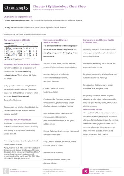 Chapter 4 Epidemiology Cheat Sheet