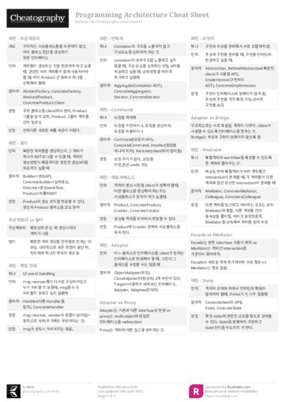 Programming Architecture Cheat Sheet