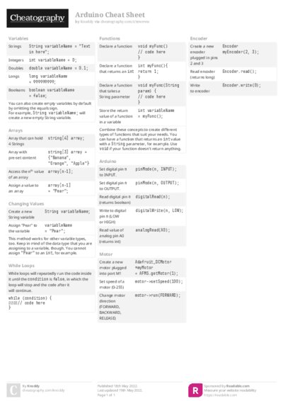 Arduino Cheat Sheet