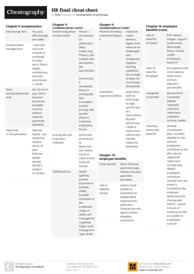 HR final cheat sheet