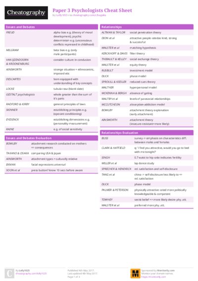 Paper 3 Psychologists Cheat Sheet
