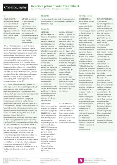 Genetica primer corte Cheat Sheet