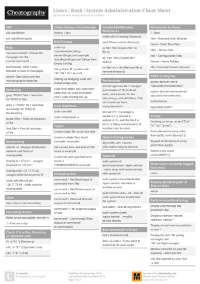 Linux / Bash / System Administration Cheat Sheet