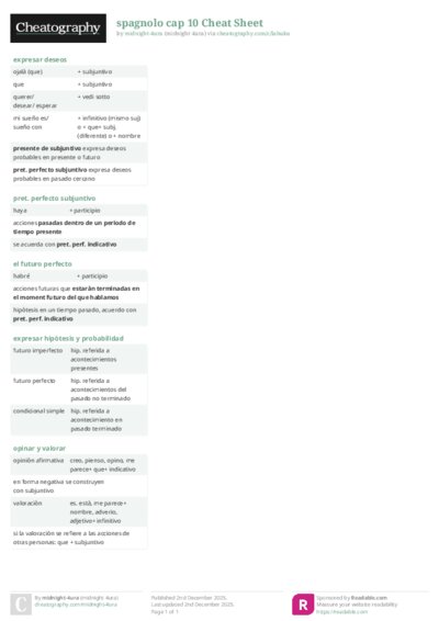 spagnolo cap 10 Cheat Sheet